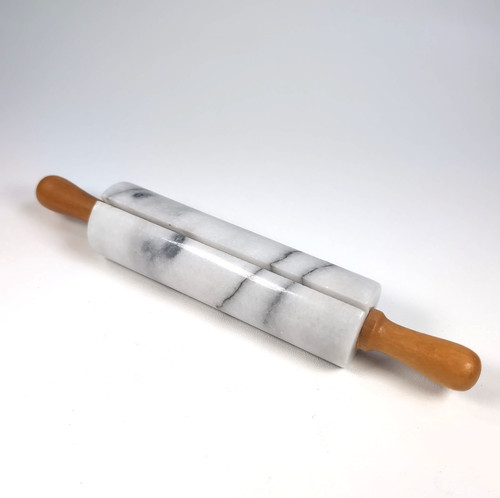 Vtg wood marble rolling pin - vtg,