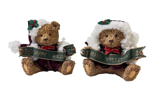 Pair christmas bears resin - christmas,