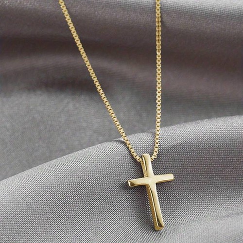 Cross necklace stainless - cross, steel