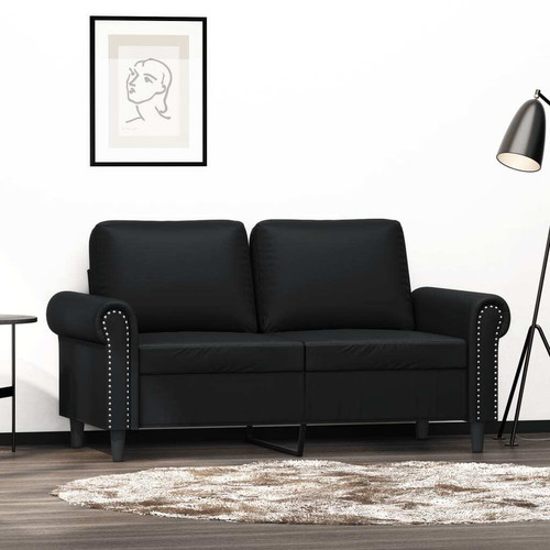 Seater sofa black faux - 2-seater,