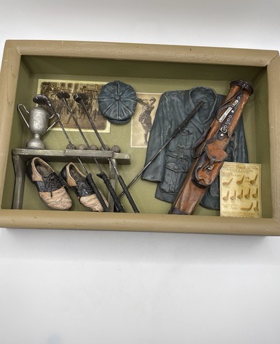 Vintage golf themed shadow box - golf,