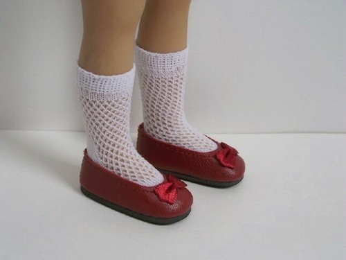 Burgundy flats doll shoes - burgundy, cf