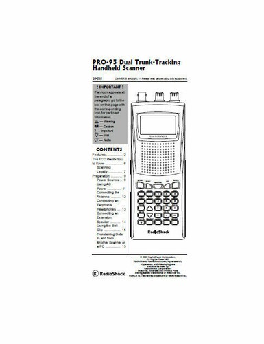 Radio shack pro instruction - pro-95,