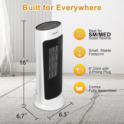 Tower space heater 1500w white - tower,