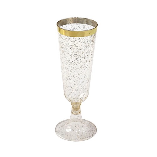Clear oz glittered - 12,