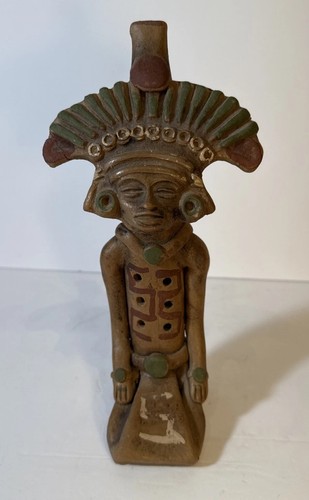 Vintage clay flute figurine - vintage,