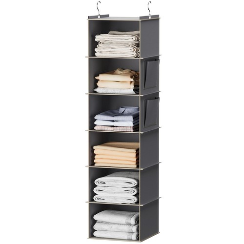 Grey shelf hanging - 6-shelf, closet