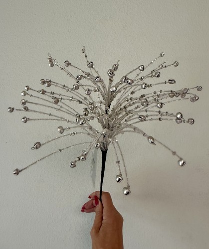 Silver clear beaded - &,