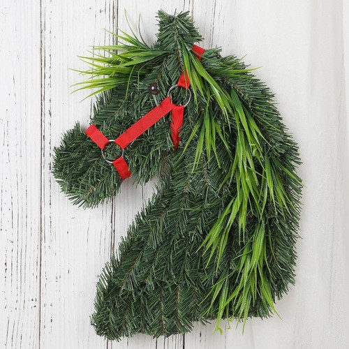 Christmas horse head wreath - christmas,