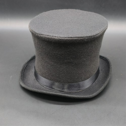 Black felt top hat - black, victorian