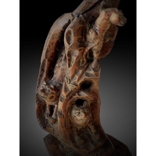Antique japanese carved three - japanese,