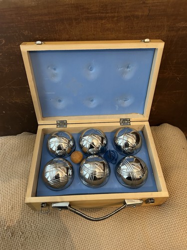 Vintage chrome metal bocce - vintage,