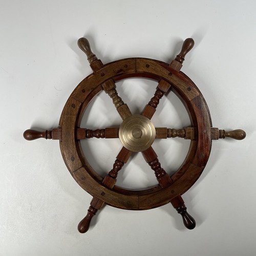 Vintage wooden ship steering - ship,
