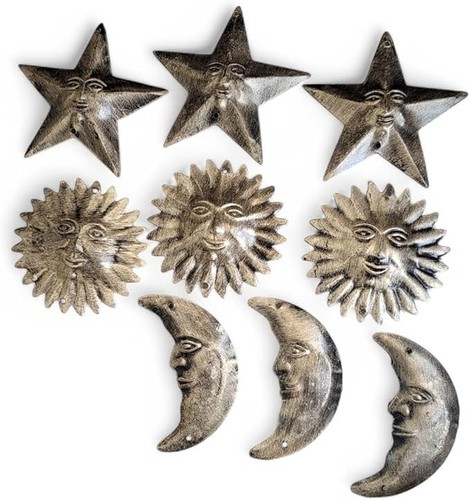 Rustic sun moon star metal - star,