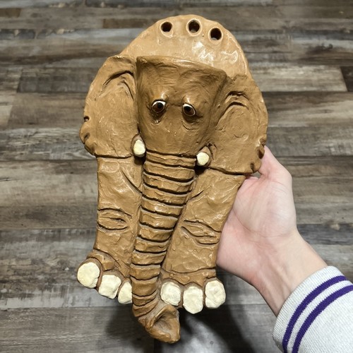 Handmade clay elephant wall - handmade,