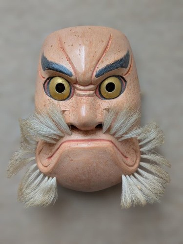 Japanese hand carved wood noh - japanese,