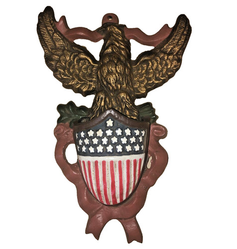 Cast iron eagle painted stars - iron,