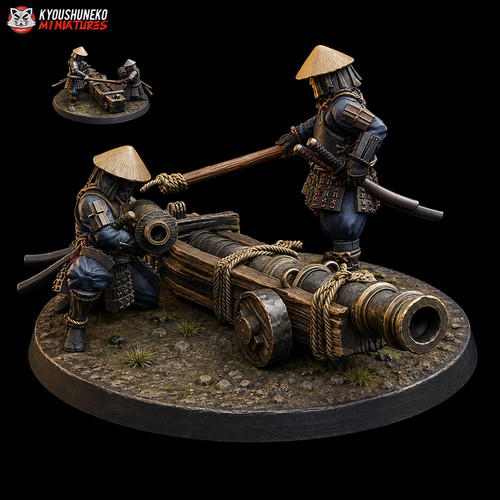 Japanese samurai cannon set - samurai,