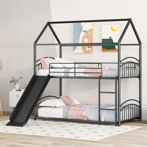 Twin over metal - twin, bed