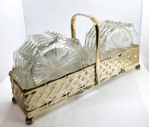 Set vintage clear glass - of,