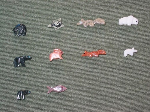 Mixed stone animal fetish - stone,