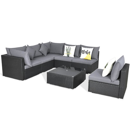 7pcs patio rattan sofa - rattan, set