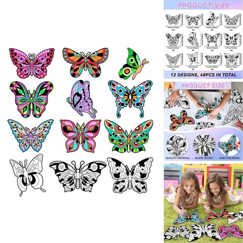 Eggsun 48pcs butterfly fuzzy - 48pcs,