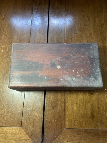 Vintage wooden tool box and - tool,