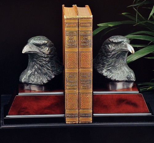 Bookends eagle bronzed patina - bookends,