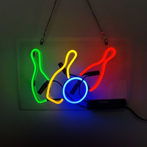 Bowling pin neon sign light - bowling,