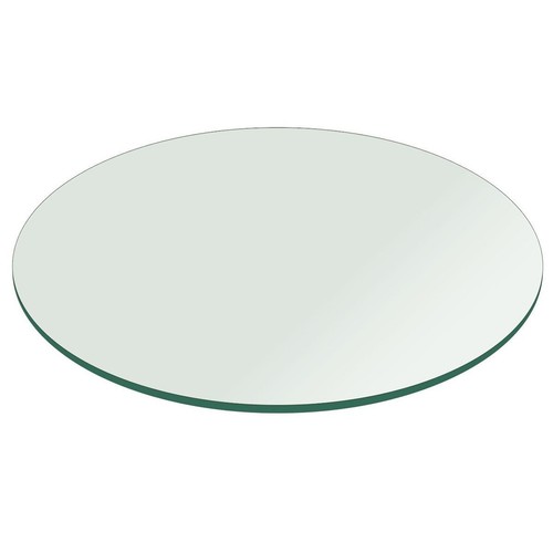 Round clear tempered - clear, glass