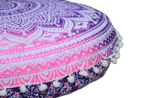 Round mandala floor pillow - round,