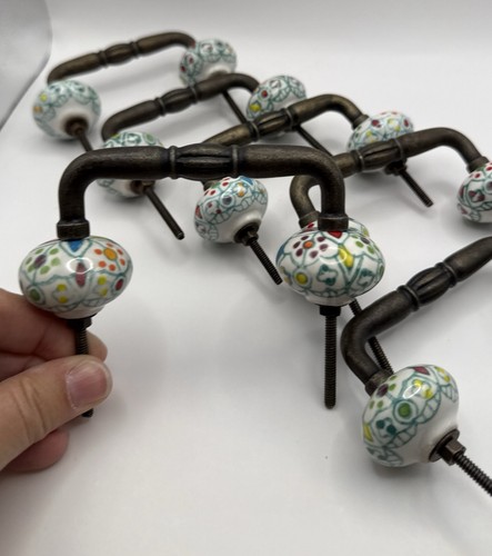 Set floral hand painted - hand,