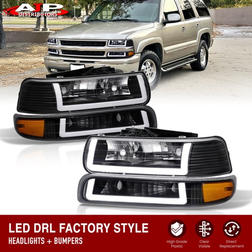 Black led drl headlights - led,