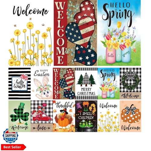 Seasonal garden flags set - garden, of