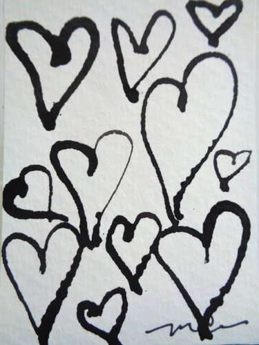 Atc aceo love - aceo, hearts