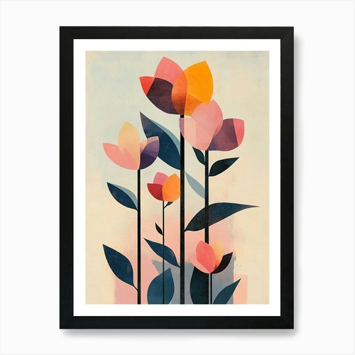 Flowers art print framed - 3,