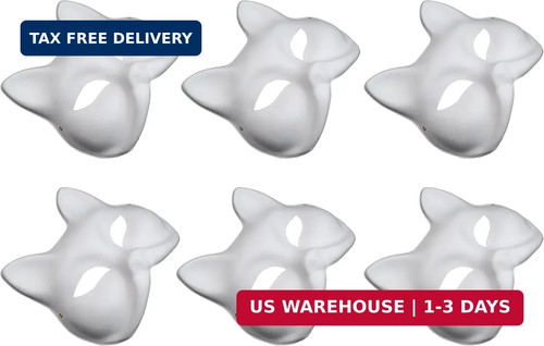 6pcs blank white - blank, masks