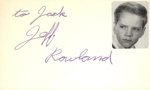Jeff rowland signed auto - signed, 3x5