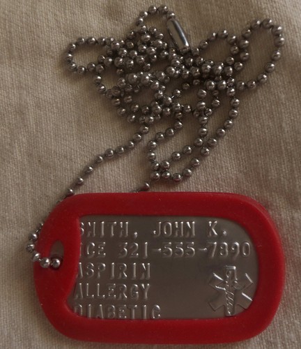 Medical alert custom embossed - alert,
