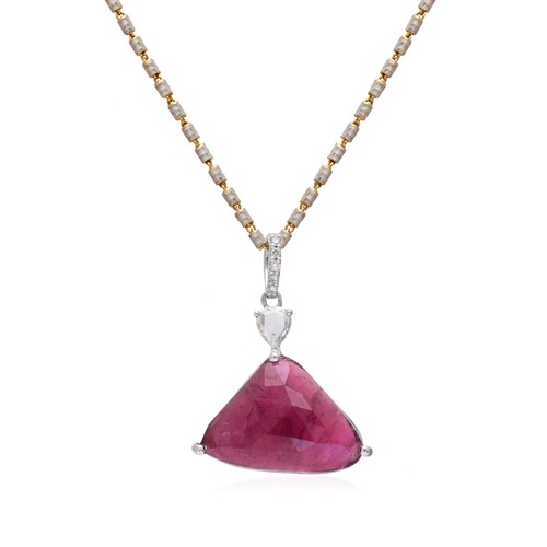 14k gold pendant tourmaline - 14k,