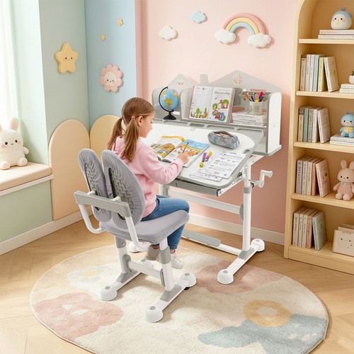 Kids study desk with drawers - desk,