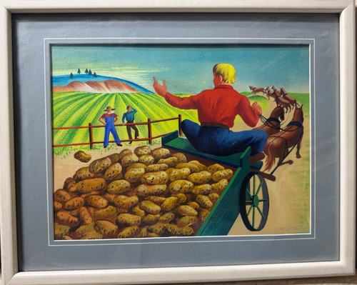 Harvest scene with - "a, horse