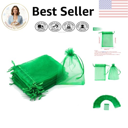 Large 8x12 green organza - green,