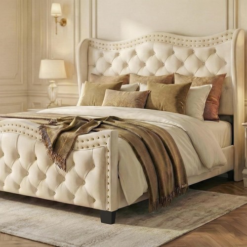 Queen wingback bed frame - wingback,