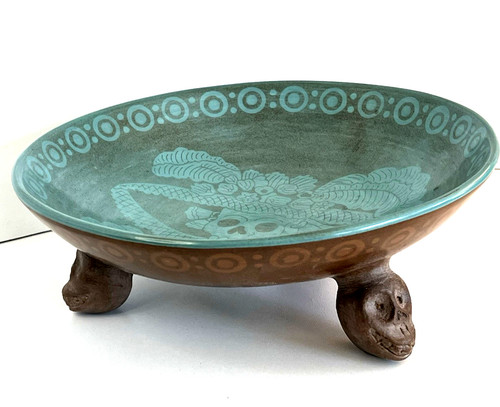 Rare pottery skull bowl day - rare, of
