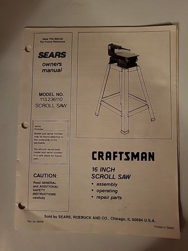 Sears craftsman inch scroll - sears,