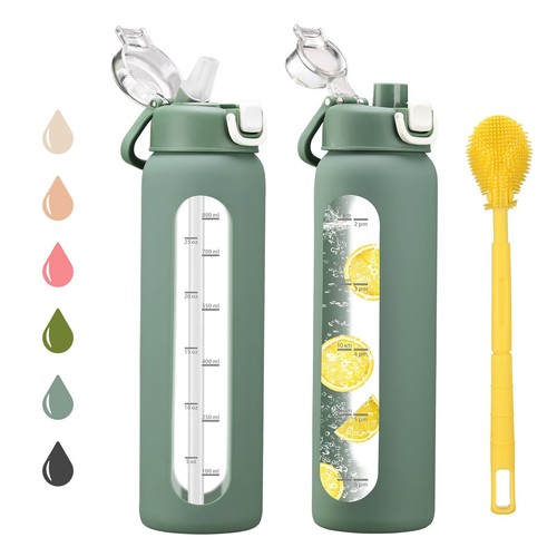 Glass water bottles with - oz,