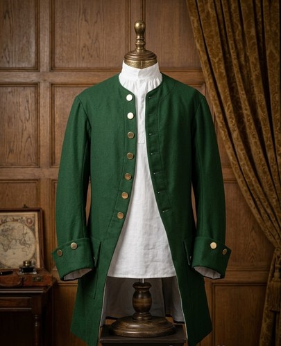 Men colonial green frock - colonial,