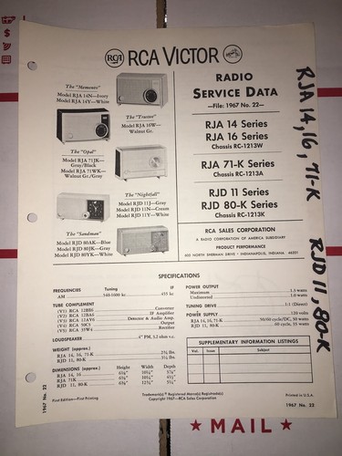 Rca victor radio service - rca,